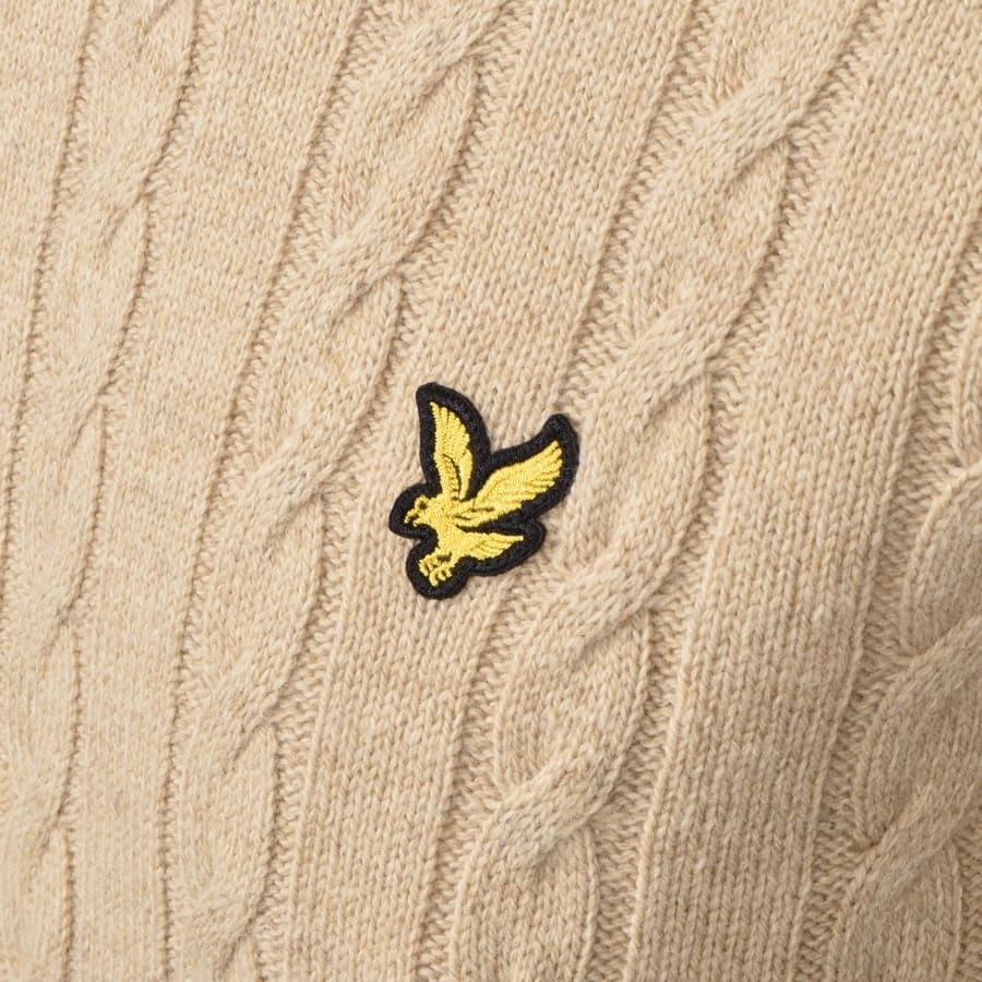 Alternative Image for ProductLyle And Scott Crew Neck Cable Knit Jumper Beige3